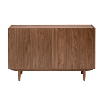 Miliboo Aparador Vintage Acabado Madera Oscura Nogal 2 Puertas L120 Cm Sanaa