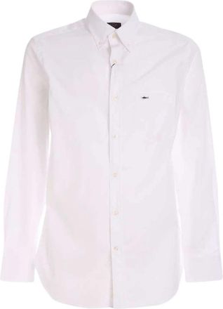 Paul & Shark Katoenen Poplin Overhemd - Heren - Casual Overhemden - Wit - M - Katoen - Overhemden