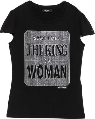 MY TWIN Twinset Mujer, Camisetas, Negro, Talla: S