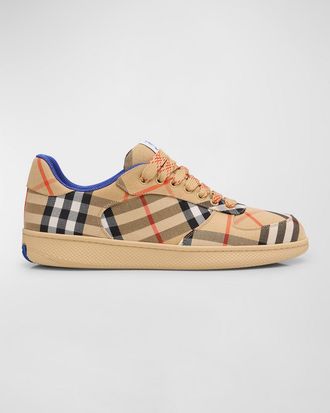 Burberry Mens Check Low-Top Sneakers