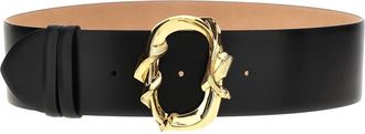 Alexander McQueen Black Wrapped Snake Buckle Belt