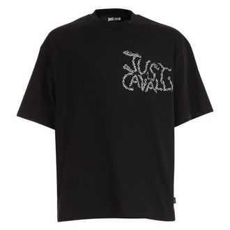 Roberto Cavalli Camiseta Con Estampado de Logo - Tops - Hombre - Negro - XL