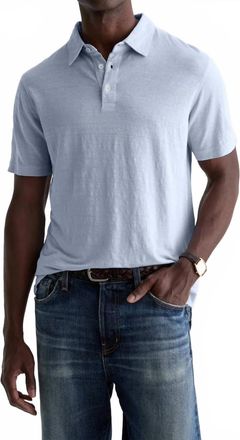 AG - Adriano Goldschmied Bryce Classic Linen Short Sleeve Polo In Fresh Blue