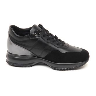 Hogan Sneakers, female, Black, 3 UK, Interactive Leather Shoes with H Stitching