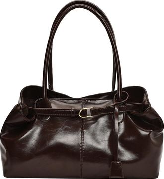 Generic PU Leather Hobo Handbag Slouchy Shoulder Bag Fashion Top Handle Bag Large Satchel Bag for Women Work Shopping Travel (Coffee)