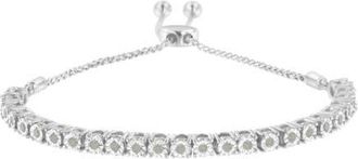 House of Brilliance Silver 1/4 Cttw Miracle-Set Diamond Bolo Tennis Bracelet at Nordstrom