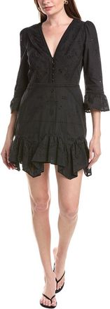 Marchesa Embroidered Cotton Voile Mini Dress