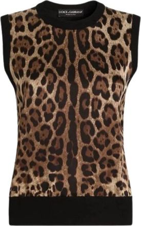 Dolce & Gabbana Truien - Dames - Ronde hals truien - Bruin - S - Truien & Vesten