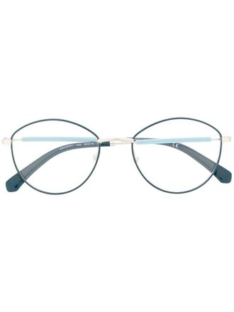 Calvin Klein Jeans round frame glasses - women - Acetate/Metal/Rubber - 52 - Blue