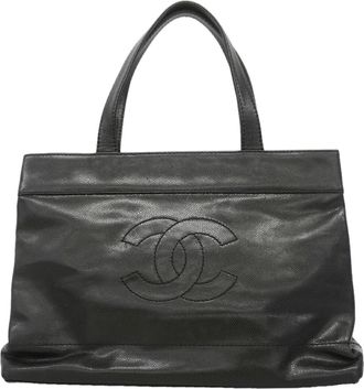Chanel Black Grained Calfskin Tote Bag (Pre-Owned)