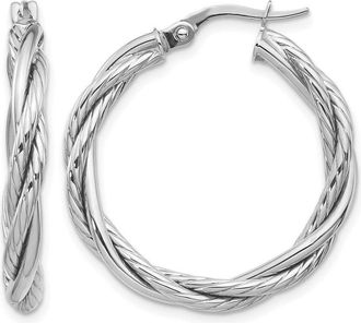 Diamond2Deal 10K Gold Round Shape Twisted Hoop Earrings