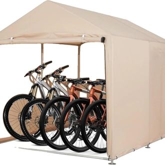OEM Cobertizo Para Bicicletas, Dise&ntilde;o Impermeable, Capacidad Para Hasta 3 Bicicletas, Color Caqui