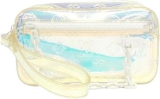 Louis Vuitton Pre-owned Mini Bags, male, White, Size: ONE SIZE Pre-owned Pochette Volga Monogram Prism PVC Clutch Bag