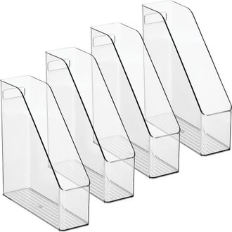 mDesign Plastic Slim File Folder Storage Organizer, Handle, 4 Pack, USA Made in Clear at Nordstrom