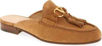 Valentino Garavani VLOGO Tassel Loafer Mule in Cognac at Nordstrom, Size 10.5Us