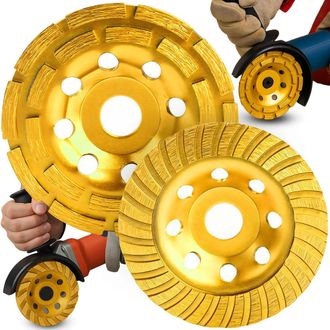 No Brand Paquete De 2 Discos Abrasivos De Diamante - 125 Mm - Dorados - Adecuados Para El Lijado Y Corte De Granito Y Piedra, Y Para Amoladoras Angulares