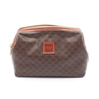 Celine Brown Leather Pvc Pouch (Pre-Owned)