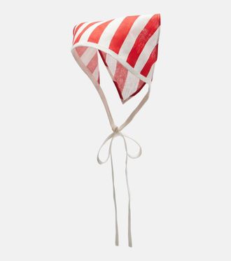 Poss&eacute; Pamela striped linen head wrap