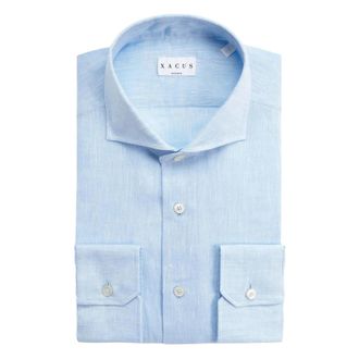 Xacus Lange Mouw Overhemden 721ml/11297 - Heren - Casual Overhemden - Blauw - XL - Overhemden
