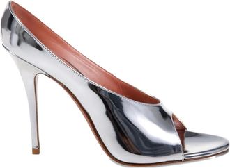 Amina Muaddi 105 mm Anok sandalen met open neus - Zilver