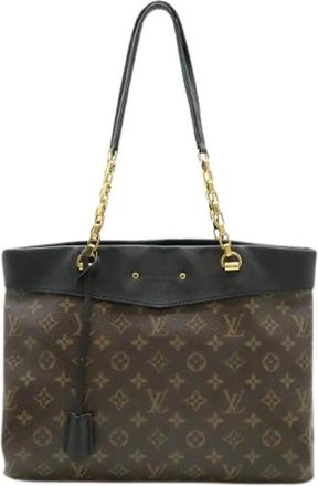 Louis Vuitton Pre-owned Pallas Monogram Tote Bag - Dames - Vintage Shopper - Bruin - ONE Size - Leer - Vintage
