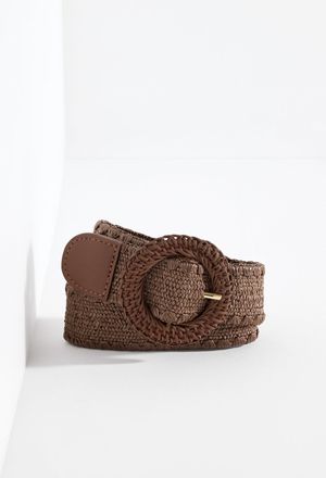 Talbots Stretch Raffia Belt - Hickory Brown - Medium Talbots