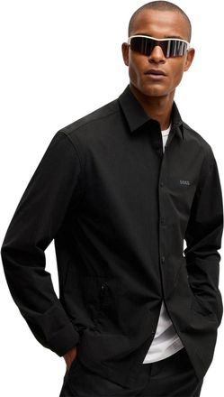 HUGO BOSS Heren Tech Overshirt (Zwart)