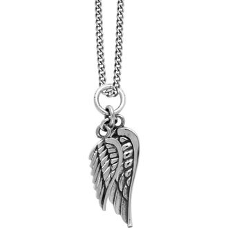 King Baby Studio Double Wing Pendant on Curb Link Chain in Silver at Nordstrom