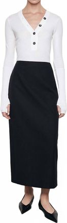 Enza Costa Cashmere Long Sleeve Cuffed Henley Top In White