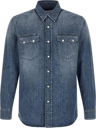 Department Five Blue Cotton Mens Blouse