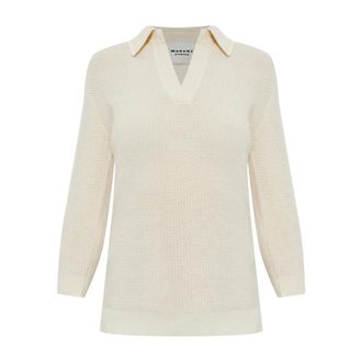 Isabel Marant Tops, Dames, Beige, XS, Wol, Nathalie Poloshirt