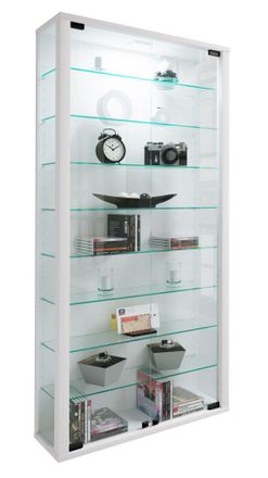 ebuy24 Ebuy24 - Vitrina De Vidrio Vcm De Pie Vitrina De Vidrio Con Vidrio De Seguridad Esg Dimensiones Aprox. 113 X 59 X D. 18 Cm Vidrio De Vitrina De Soport