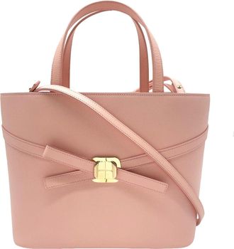 Ferragamo Pink Leather Shoulder Bag Tote Bag (Pre-Owned)