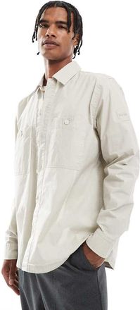 Boss Orange by Hugo Boss Locky_2 - Giacca oversize beige con maniche lunghe e logo-Neutro