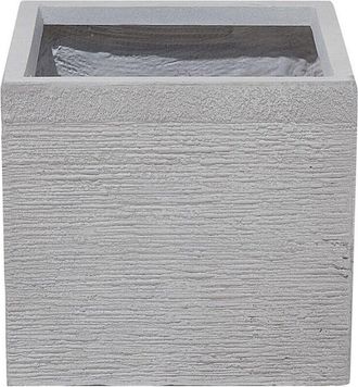 Beliani Beliani - Maceta Blanca S&oacute;lida De Fibra De Arcilla Cuadrada 30 X 30 X 28 Cm Resistentes A Los Rayos Uv Paros