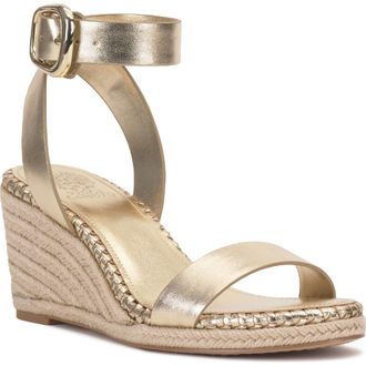 Vince Camuto Fainel Espadrille Ankle Strap Platform Wedge Sandal in Egyptian Gol at Nordstrom, Size 6.5