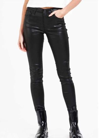 Dear John Denim Gisele Skinny Leather Pants In Black