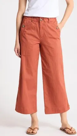 Democracy Wide Leg Ankle Crop Pants in Persimmon at Nordstrom Rack, Size 14