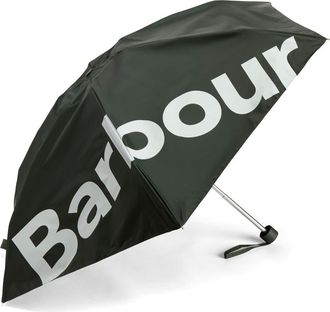 Barbour Logo Print Telescopic Mini Umbrella in Barbour Green at Nordstrom