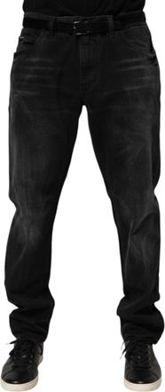 Dolce & Gabbana Black Washed Cotton Skinny Men Denim Mens Jeans