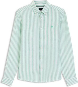 BOSS Regular-fit shirt in striped linen