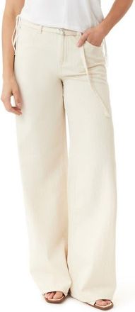 Habitual Brynn High Waist Wide Leg Jeans in Sand Stripe at Nordstrom, Size 28