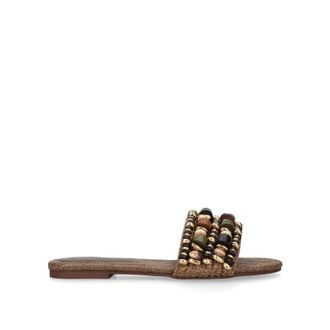 Steve Madden Womens Marika Brown Sandals Fabric - Size UK 7
