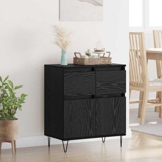 vidaXL vidaXL Credenza con cassetto Rovere Nero 60 x 35 x 70 cm