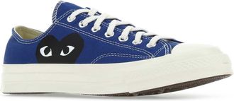 Comme Des Gar&ccedil;ons Unisex Logo-Embroidered Canvas Sneaker Blue Cotton