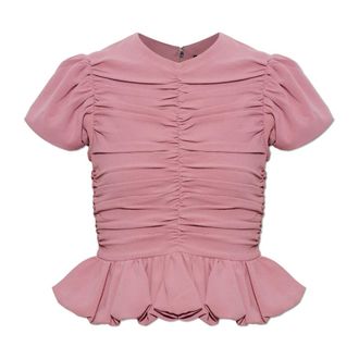 Rotate Gedrapeerde Top - Dames - Blouses - Roze - S - Polyester - Overhemden