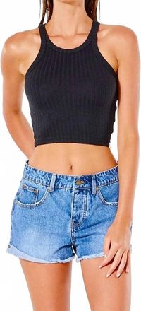 Rip Curl Womens Premium Rib Tank Top In Black