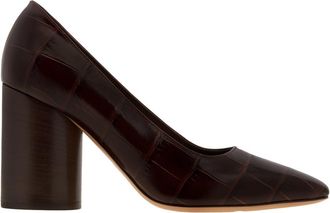 Ferragamo Pamela 85 Croc-Embossed Pumps, Size 7 C