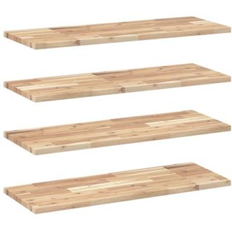 vidaXL Estantes Flotantes 4 Uds Madera Acacia Sin Tratar 100x30x2 Cm Vidaxl