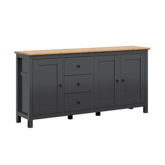 Petits Meubles Buf&eacute; 3 puertas 3 cajones paneles de mdf y de melamina gris antracita